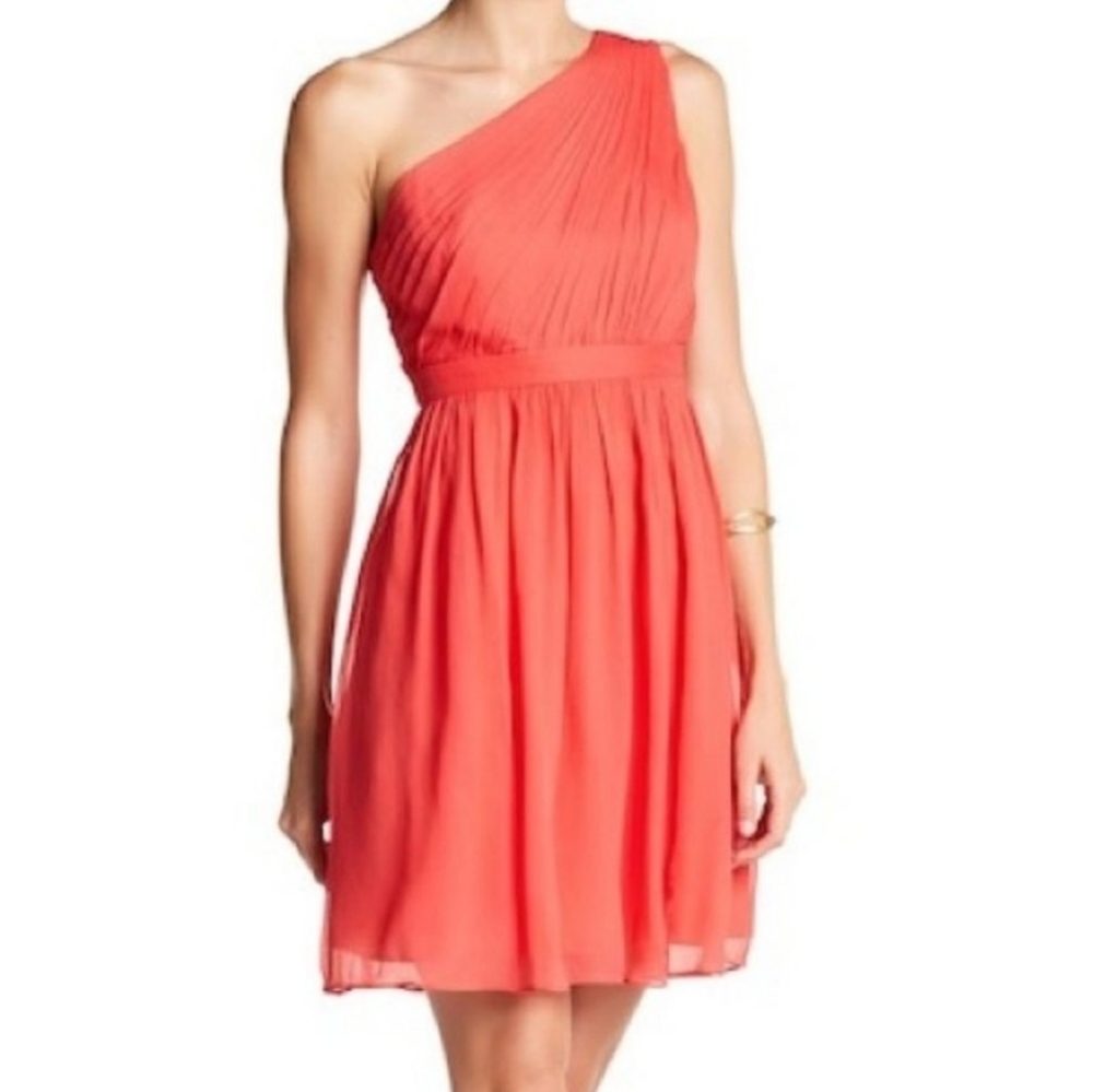 GUC JCrew Silk Chiffon Coral Kylie Dress
